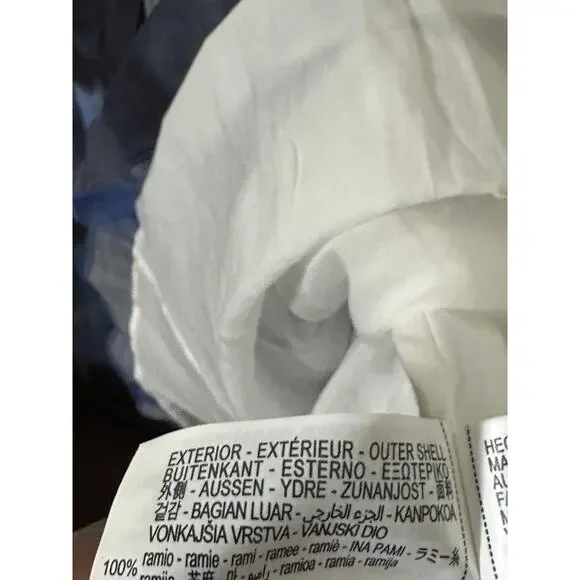 Zara Dress Womens Medium Blue White Tie Dye Maxi Ramie Summer Boho Flowy Beach - Picture 6 of 9